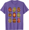 Unisex Black Cotton Polyester Small Classic Fit Round Neck T-Shirt in Purple Heather