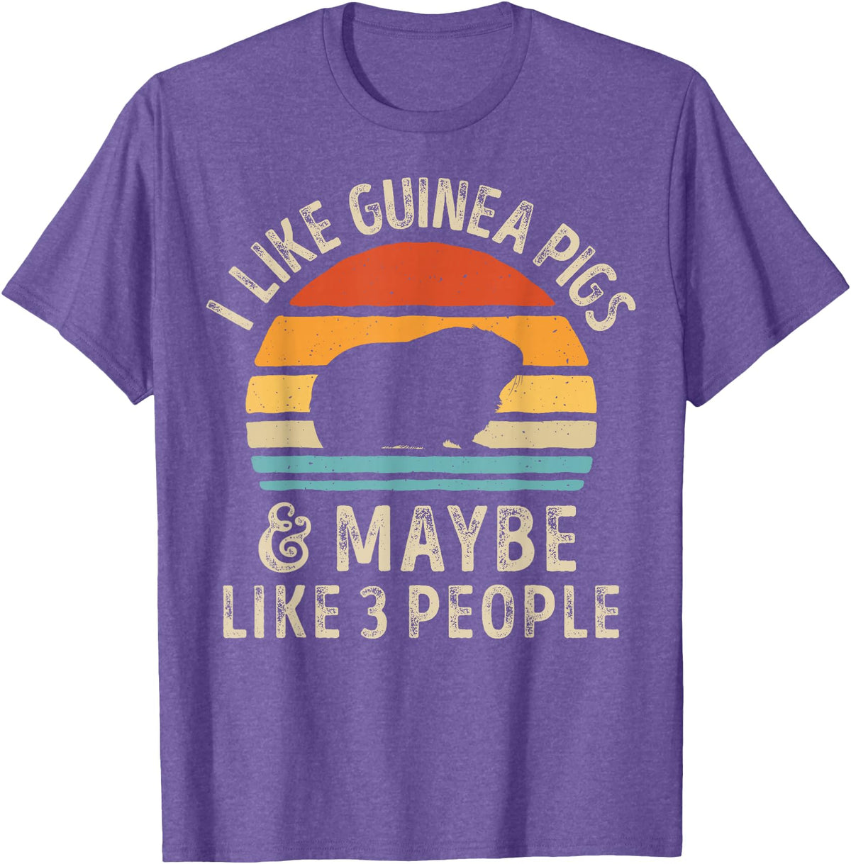 Guinea Pig Wheek Squad I Like Guinea Pigs and Maybe 3 People Guinea Pig Retro Men T-Shirt - Purple Heather