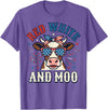 Patriotic Farm Cow Independence Day Red White and Moo Patriotic USA Flag Cow 4th of July T-Shirt - Purple Heather