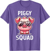 Pig Lovers Apparel and Home Decor Shop Funny Pig Wearing Sunglasses Piggy Squad Farm Farmer T-Shirt - Purple Heather