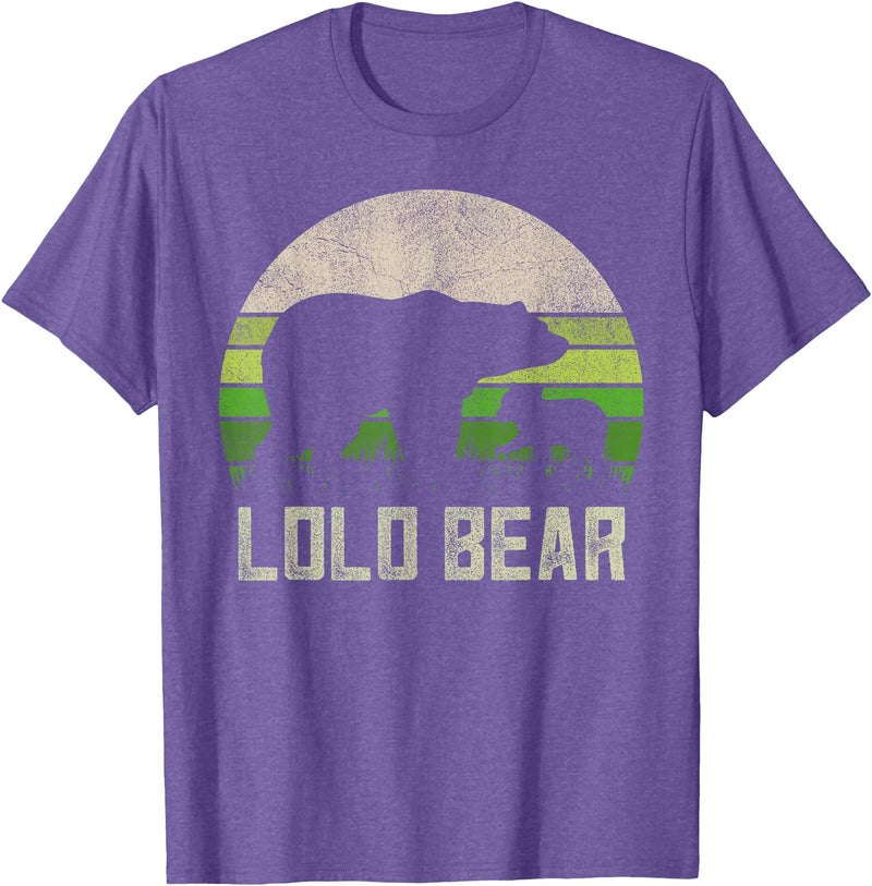Lolo Bear Gifts & Shirts From Grandchildren Funny Filipino Grandpa Shirts From Grandkids, Cub Lolo Bear T-Shirt - Purple Heather