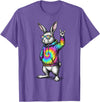 Cute Easter Bunny Rock Rabbit Sunglasses Happy Easter T-Shirt in Purple Heather