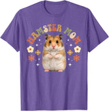 Hamster Mom Groovy Hamster Mama Hamster Owner Hamster Lover T-Shirt - Purple Heather