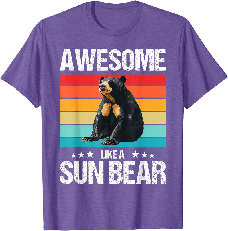 Sun Bears Sun Bear Lovers Shop Awesome like a Sun Bear. Sun Bears Sun Bear T-Shirt - Purple Heather