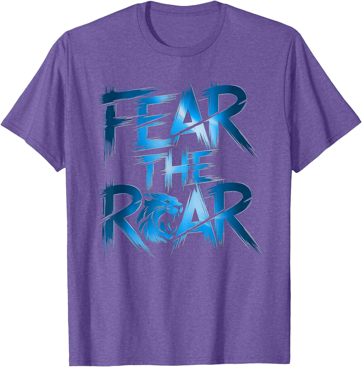 Lions Tshirt Men Women Blue Animal School Sport Fan Lion T-Shirt - Purple Heather
