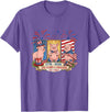 Farmer 4th Of July Costume 1776-2026 Proud 250th Freedom 4th July Three Cute Pigs T-Shirt - Purple Heather