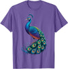 Peacock Peafowl Colorful Bird Peacock Illustration T-Shirt - Purple Heather