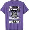 Cute Rabbit Lover Bunny Graphic T-Shirt (Pink) in Purple Heather