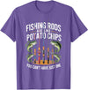 Angler Humor Co. Fishing Rods are Like Potato Chips Funny Dad Fisherman T-Shirt - Purple Heather