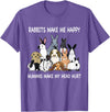 Rabbits Make Me Happy Humans Make My Head Hurt Funny T-Shirt in Purple Heather