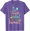 Easter Teacher Bunny Ears Basket Eggs Rabbit Happy Easter T-Shirt in Purple Heather