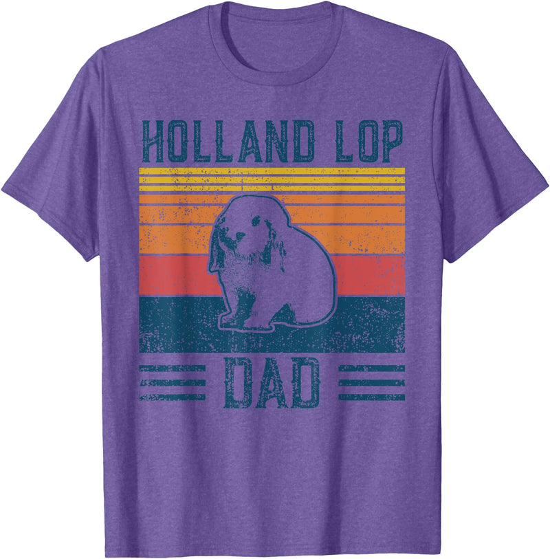 Best Rabbit Dad Men - Vintage Holland Lop T-Shirt in Purple Heather