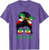 Iran For Women Iranian For Girl Flag Lion Persian T-Shirt - Purple Heather