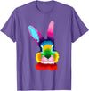 Colorful Rabbit Head Safari Animal Art Wildlife T-Shirt in Purple Heather