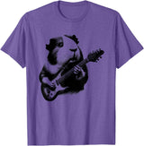 Electric Guitar Guinea Pig Co. Guinea Pig Playing Electric Guitar Rock Star Guitarist T-Shirt - Purple Heather