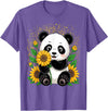 Panda Lover Gift Co. Panda Bear with Sunflowers, Panda Bear T-Shirt - Purple Heather