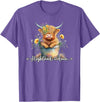 KAEDAM Gifts: Highland Cows Cute Baby Highland Cow Calf Love Spring Pastel Novelty T-Shirt - Purple Heather