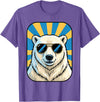 Cute Animal Designs Funny Polar Bear Wearing Sunglasses Animal Humour Jokes T-Shirt - Purple Heather