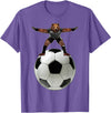 Behrbones Clothing Bear Goalie On Soccer Ball - by Behrbones T-Shirt - Purple Heather