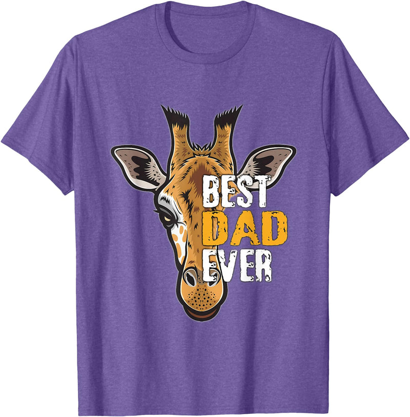Giraffe shirt for dad, Giraffe costume for mens Giraffe shirt for father, Giraffe shirt for father birthday T-Shirt - Purple Heather