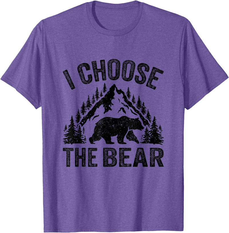 I choose the bear lover bear I CHOOSE THE BEAR unique animal lover T-Shirt - Purple Heather