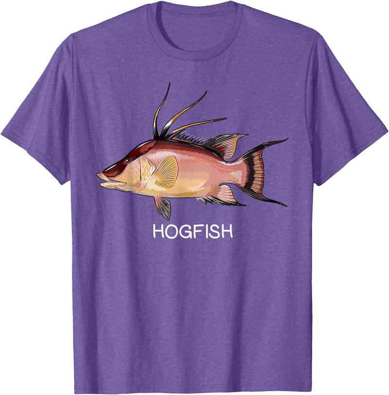 Hogfish Gift Co. Hogfish Saltwater Game Fish T-Shirt - Purple Heather