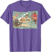 Mel & Bear Treasure Map Ship Sharks Pirates & Skulls Shirt Boys Kids T-Shirt - Purple Heather