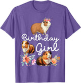 Cute Guinea Pig Lover HS0 Guinea Pig Birthday Girl T-Shirt - Purple Heather