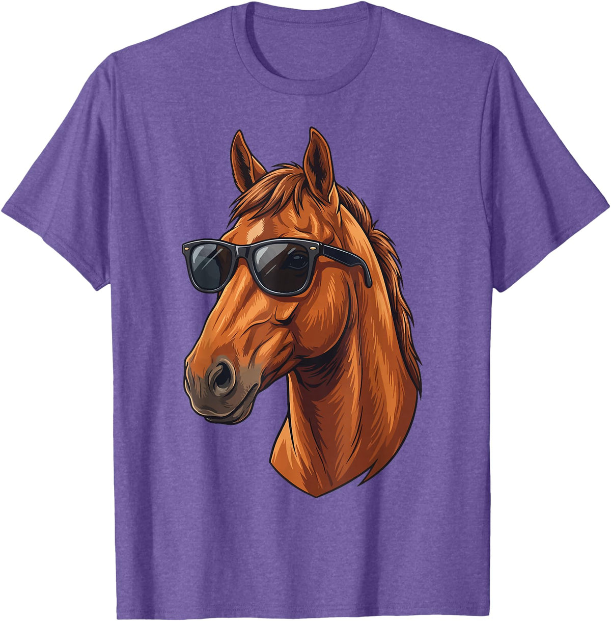 Cowboy Cowgirl Sunglasses Equestrian Rider Girl Horse Sunglasses Horse Riding T-Shirt - Purple Heather