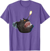 click here for better realistic Animals tees realistic Anglerfish Creatures Deep Sea Monster Angler Fish T-Shirt - Purple Heather