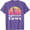 Softball and Cows Apparel Co Softball and Cows Women or Girls Cow T-Shirt - Purple Heather