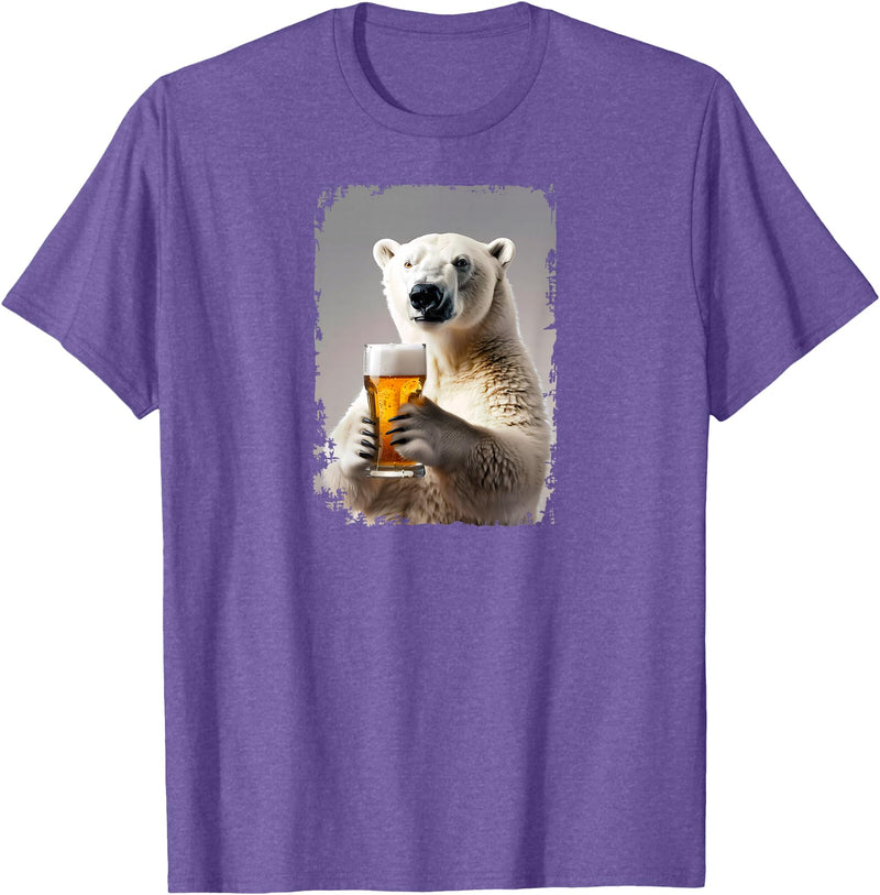 Polar bear Beer Design Polar bear Beer T-Shirt - Purple Heather