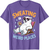 Cool Sweating Funny Summer Sweating Design Sweating in Weird Places Polar Bear Funny Sweating T-Shirt - Purple Heather