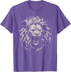 black animals art Lion Roar Head Art face for Lovers Lions King African Animal T-Shirt - Purple Heather
