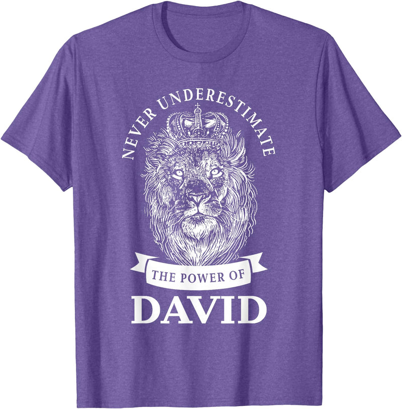 Gifts for David David Gift Name Lion T-Shirt - Purple Heather