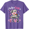 Cow Themed Birthday Party Supplies For Girl 5th Holy Cow I'm Five 5 Years Old 5th Birthday Girl Outfit T-Shirt - Purple