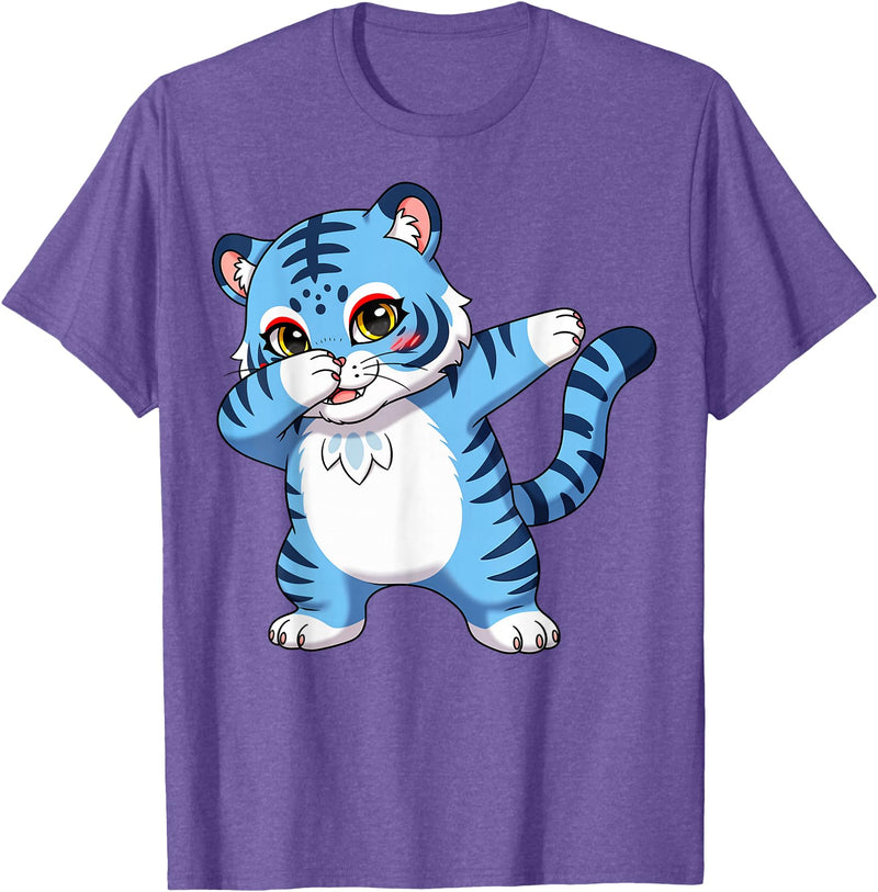 generic Funny Cartoon Korean Tiger for Youth Toddler Kids Boys Girls T-Shirt - Purple Heather