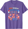 Farmer 4th Of July Costume 250th Freedom 4th of July US Flag Fireworks Three Cute Pigs T-Shirt - Purple Heather