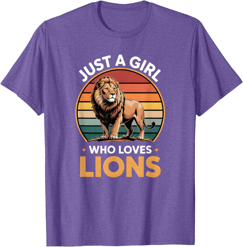Lion Shirts & Gifts for Girls Girls Lion T-Shirt - Purple Heather