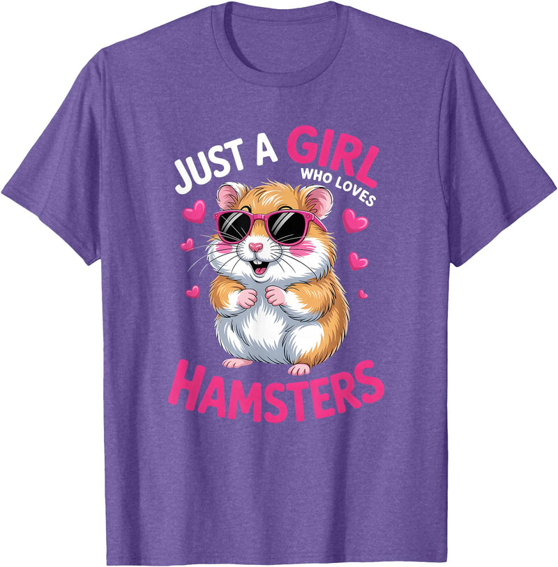 Girls Hamster T-Shirt - Purple Heather