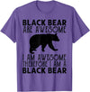 Cool American Black Bear Lovers gifts costume Black Bear Tee Funny American Bear Lover Animal T-Shirt - Purple Heather