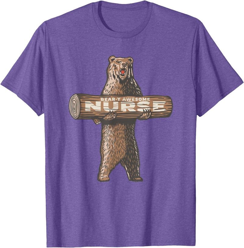 Cartba Nursing Co. Awesome Nurse Funny Saying | Fun Nursing Appreciation T-Shirt - Purple Heather