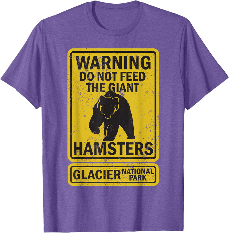 Montana Wildlife Nature Apparel Funny Glacier National Park Grizzly Brown Bear Souvenir Gift T-Shirt - Purple Heather