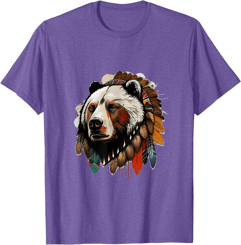The Mountain Native Bear Spirit T-Shirt - Purple Heather