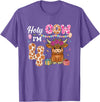 Holy Cow I'm 4 Highland Cow 4th Birthday Holy Cow I'm 4 Highland Cow Farming 4th Birthday 4 Years Old T-Shirt - Purple