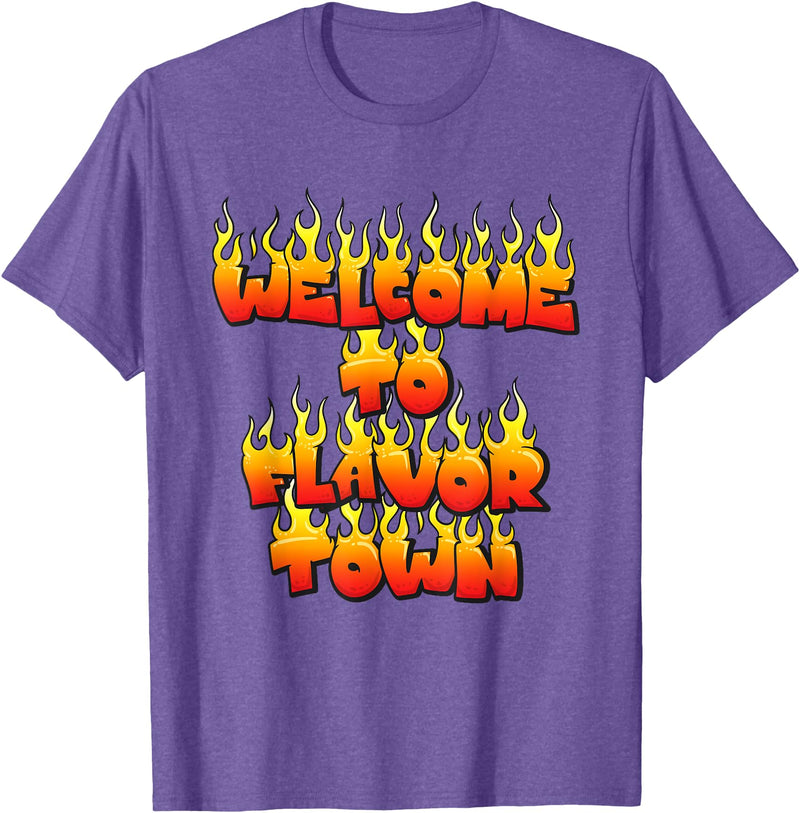 Halloween Flavor Town Welcome To Flavor Town Halloween T-Shirt - Purple Heather