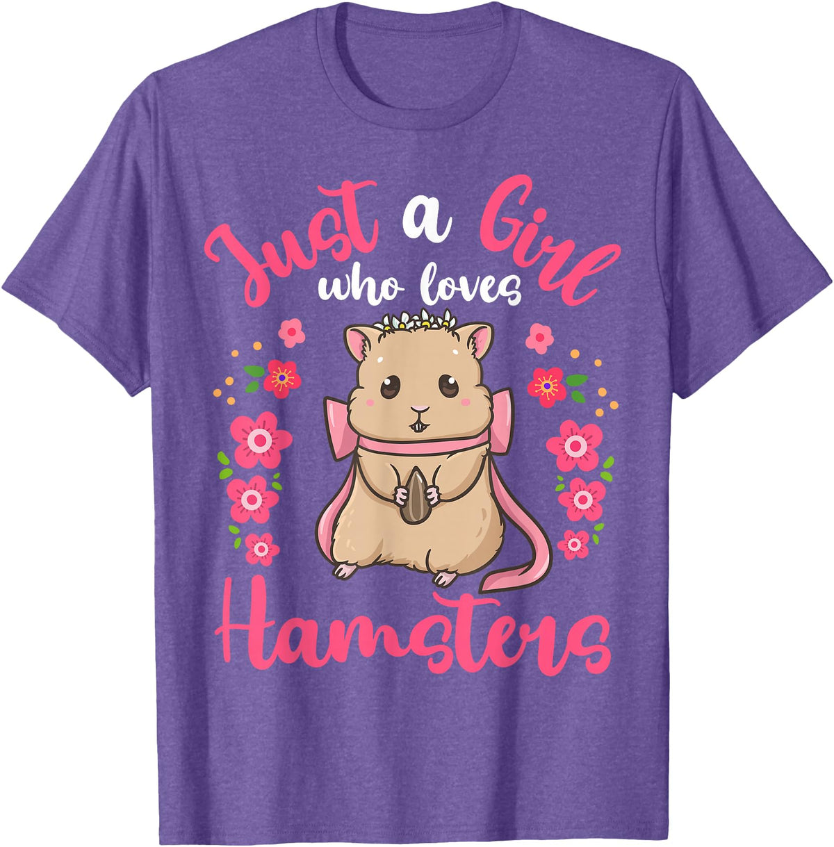 Hamster Just a Girl Who Loves Hamsters T-Shirt - Purple Heather
