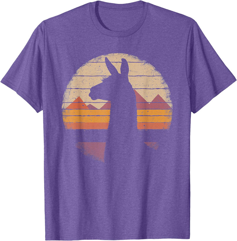 Llama Alpaca - Retro 70s 80s Graphic Vintage -2 Llama Alpaca - Retro 70s 80s Graphic Vintage Men Women Kids T-Shirt - Purple Heather