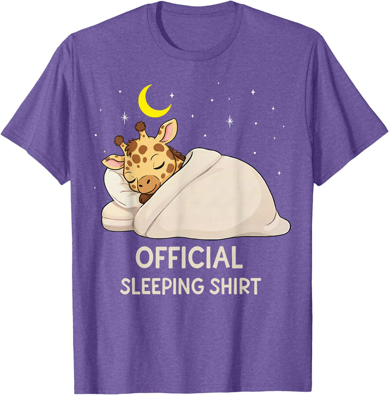 OfficialSleepshirtAxis1 Funny Giraffe Official Sleepshirt Pajama Zoo Boys Girls Kids T-Shirt - Purple Heather