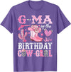 Pink Western Cowgirl Bday Party Family Matching G-Ma Of The Birthday Cow-Girl Rodeo Cowgirl Bday T-Shirt - Purple Heather